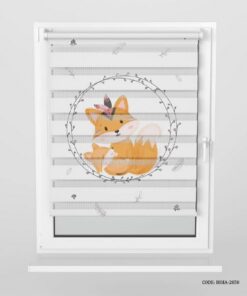 پرده زبرا اتاق کودک دخترانه طرح روباه مدل Cute Fox