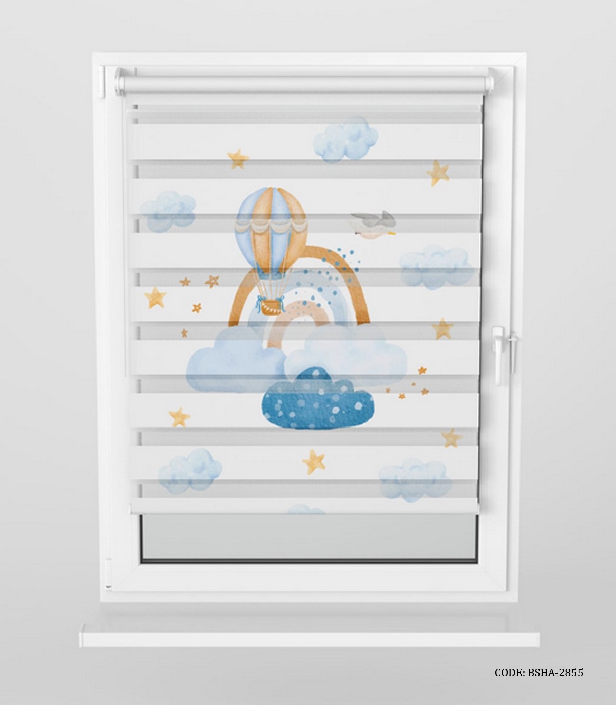 پرده زبرا اتاق کودک پسرانه طرح بالون آرزوها مدل Balloon