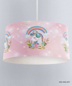 لوستر اتاق کودک دخترانه طرح اسب تک شاخ و رنگین کمان