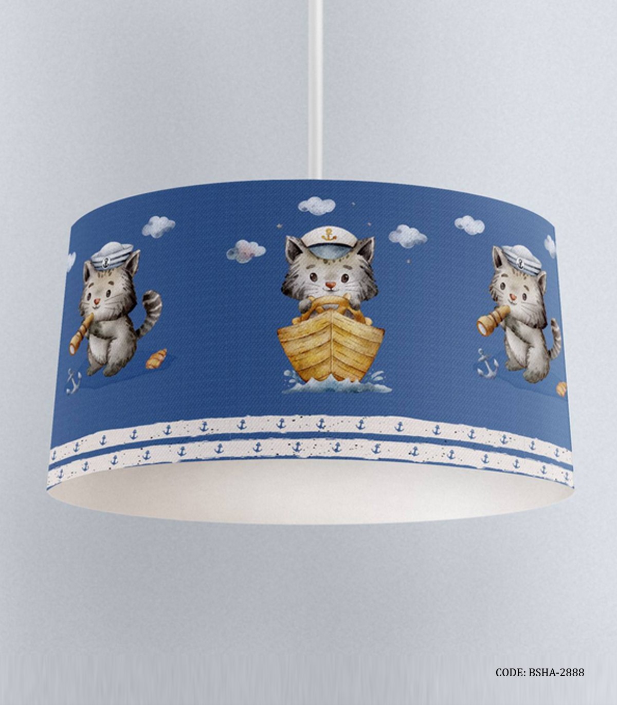 لوستر اتاق کودک پسرانه طرح گربه ملوان مدل Sailor Cat