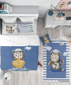 روتختی کودک پسرانه 4 تکه طرح گربه ملوان مدل Sailor Cat