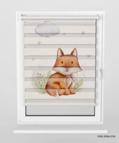 پرده زبرا اتاق کودک پسرانه طرح روباه مدل Smart Fox