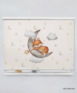 پرده شید اتاق کودک پسرانه طرح روباه مدل Smart Fox
