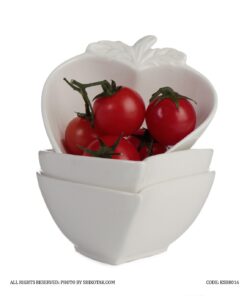 کاسه زیتون خوری سه عددی سرامیکی طرح توت فرنگی