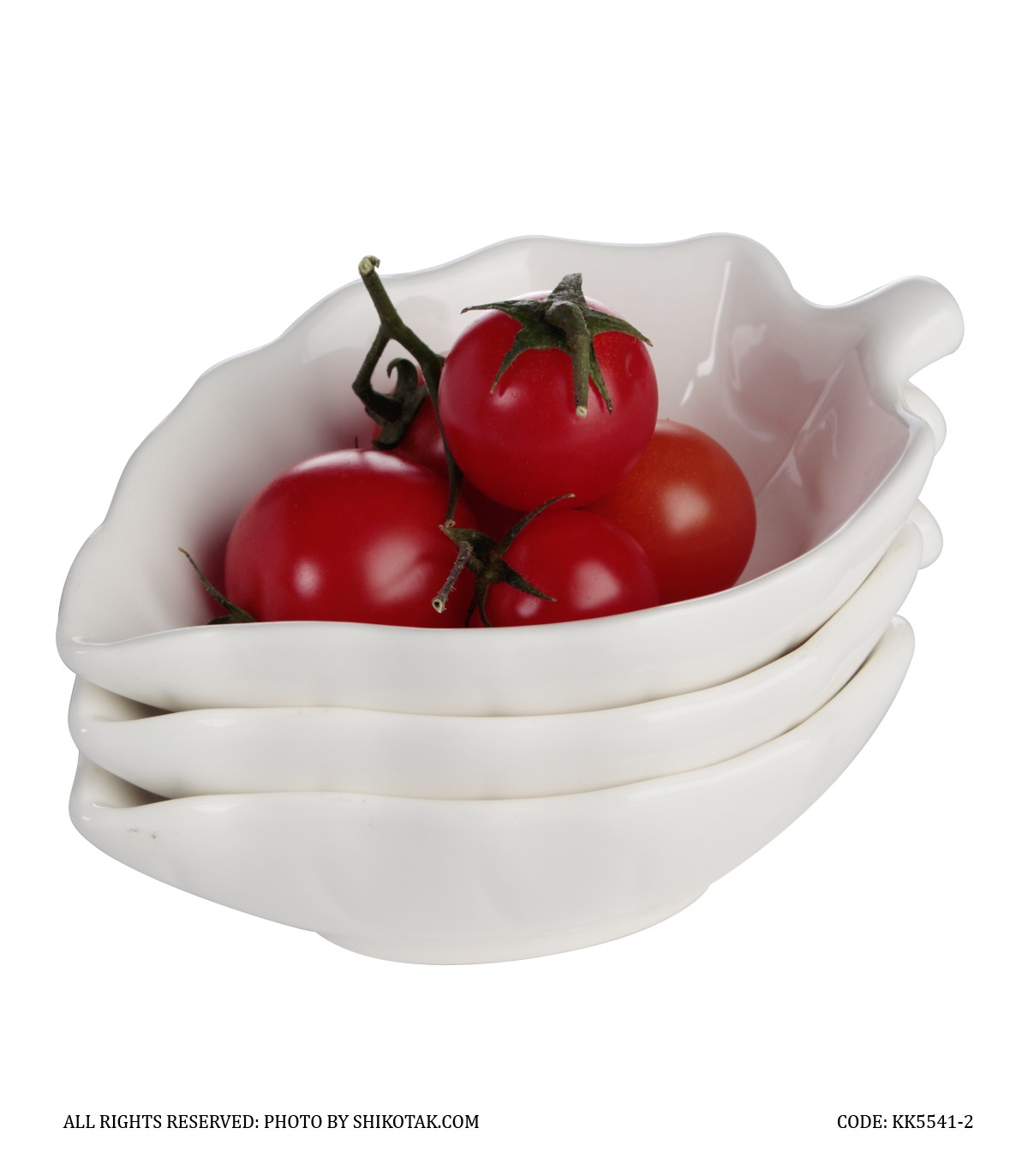 ست کاسه زیتون خوری سرامیکی سه عددی طرح برگ