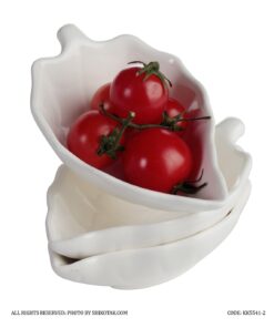 ست کاسه زیتون خوری سرامیکی سه عددی طرح برگ