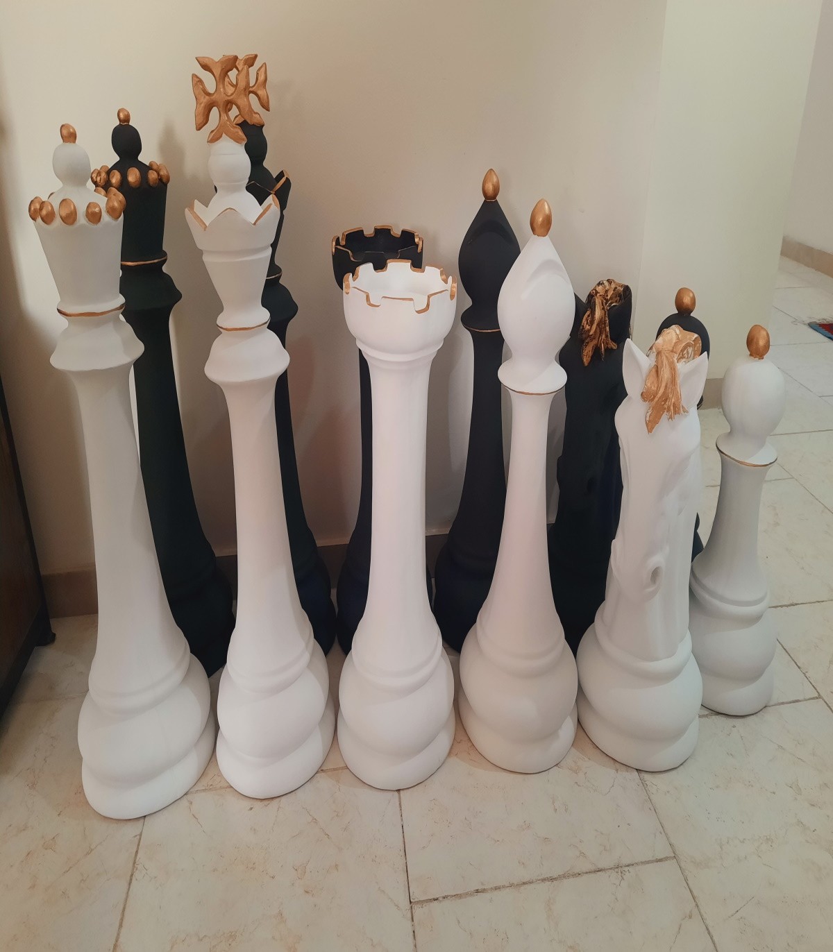 مجسمه مهره شطرنج کنار سالنی مجموعه 6 عددی