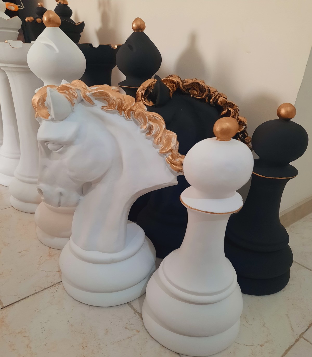 مجسمه مهره شطرنج کنار سالنی مجموعه 6 عددی