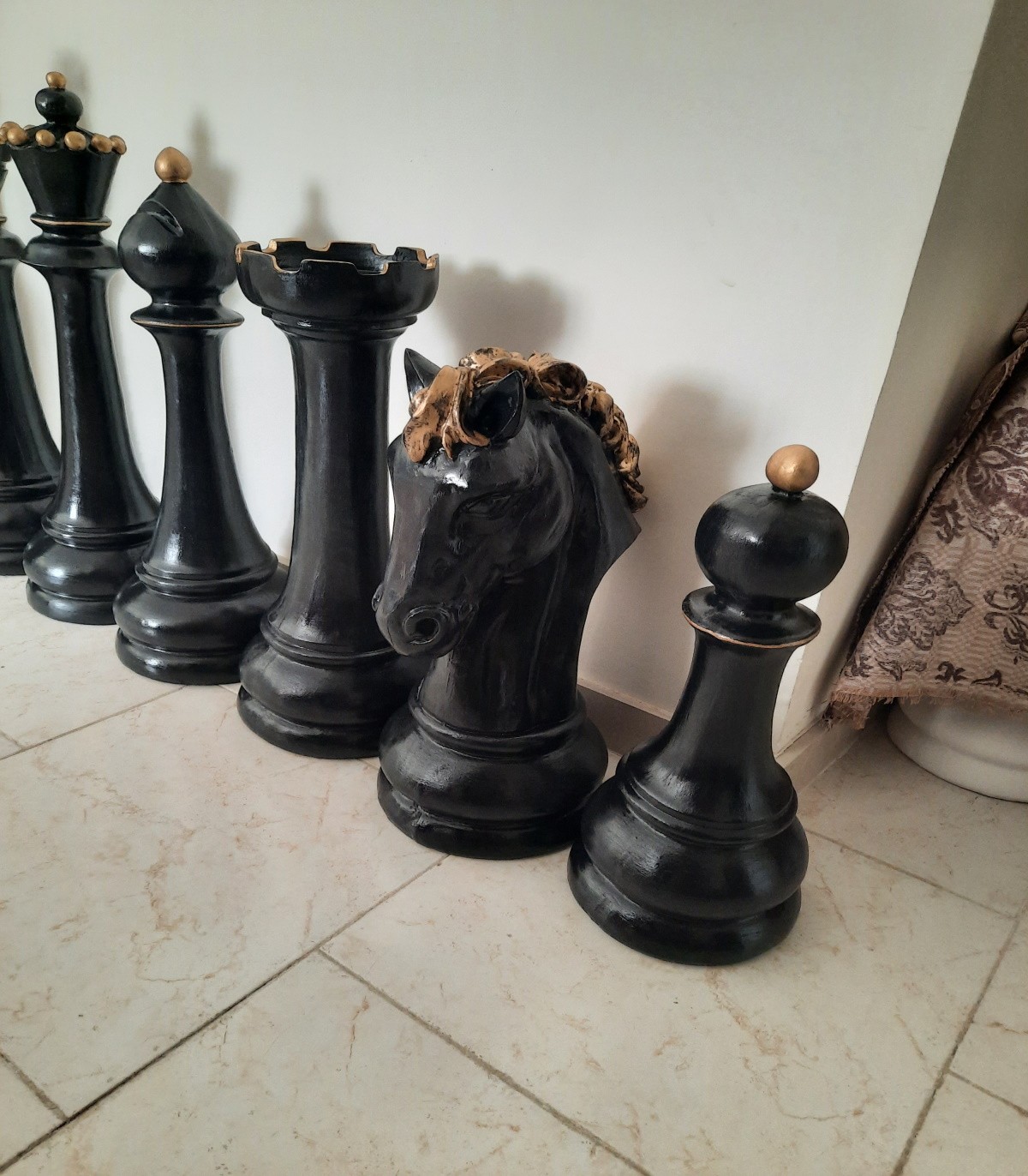 مجسمه مهره شطرنج کنار سالنی مجموعه 6 عددی