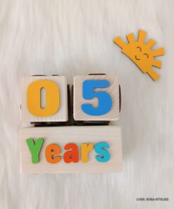 مکعب تاریخ شمار ماهگرد و سالگرد چوبی