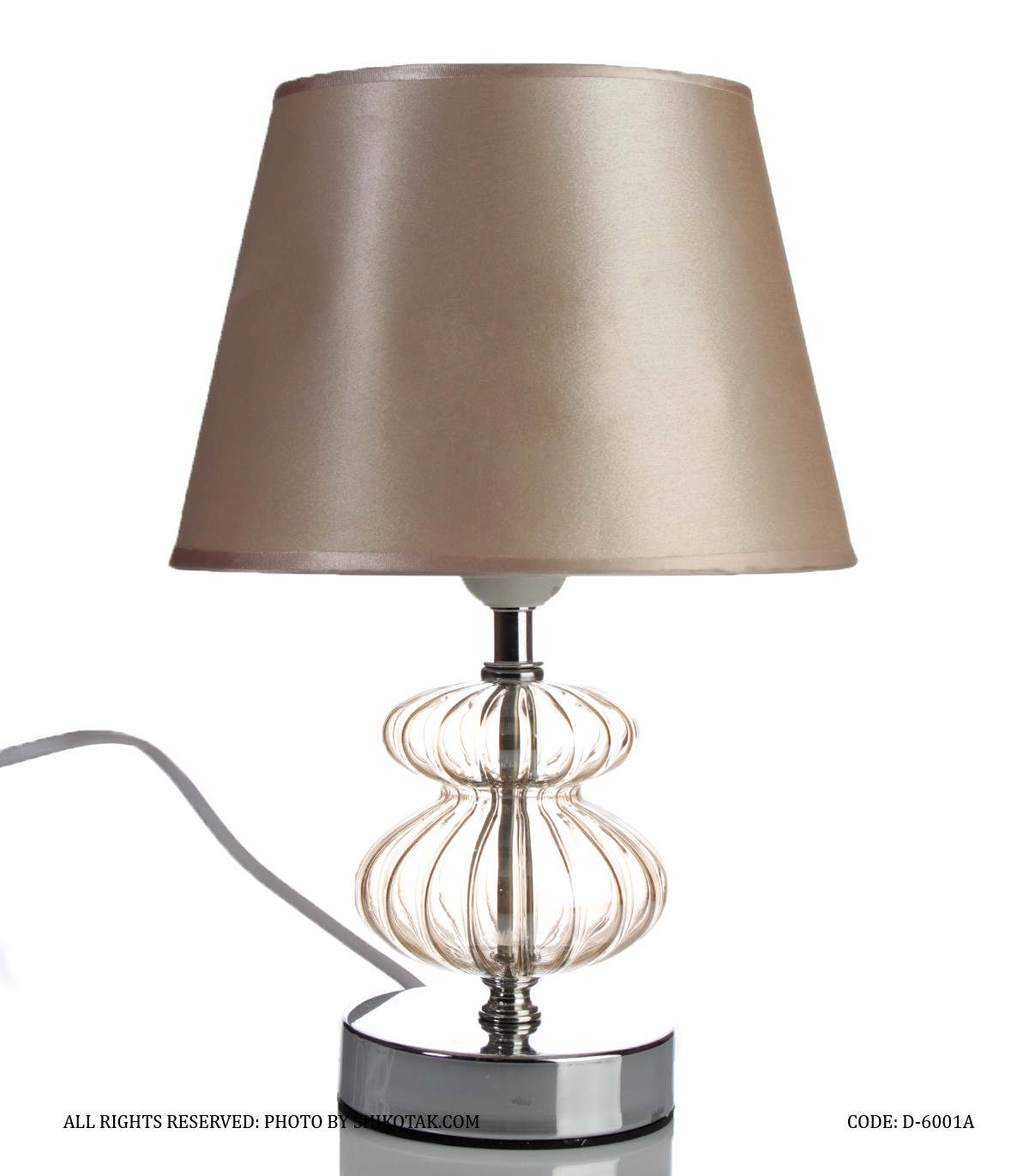 آباژور رومیزی پایه شیشه ای مدل 6003