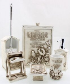 ست سرویس بهداشتی پلی استر طرح گل و پرنده