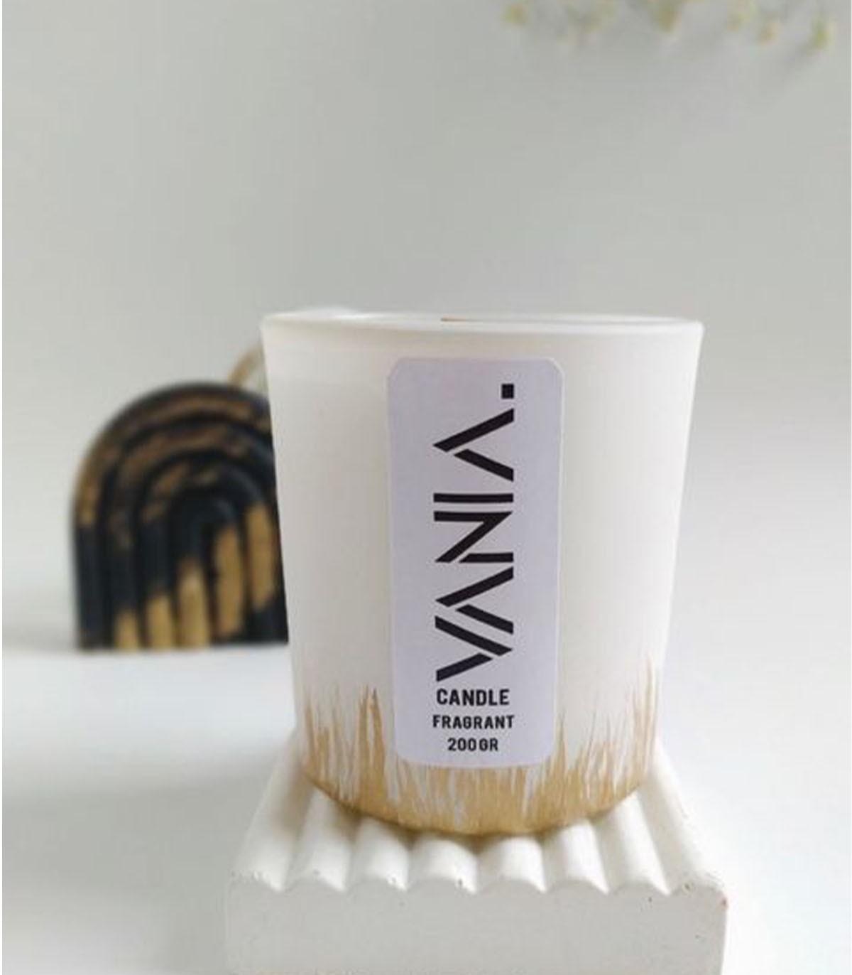 شمع شات سفید طلایی مدل Cotton