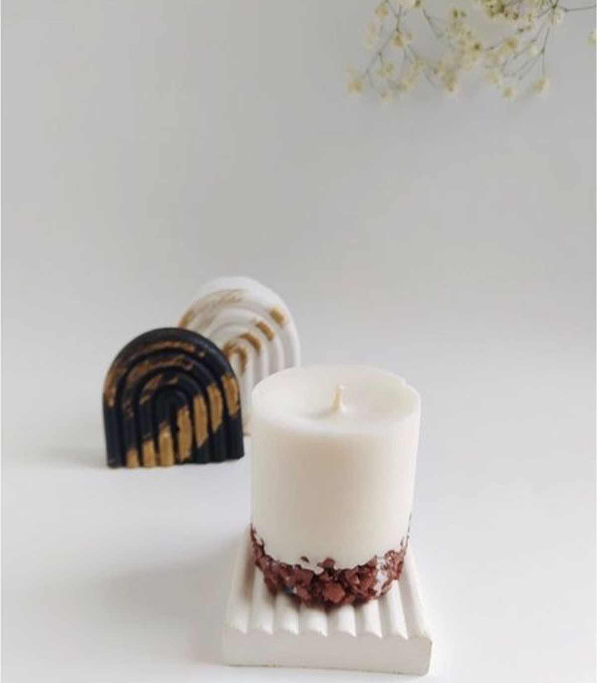 شمع سنگ قهوه ای مدل Brown Stone