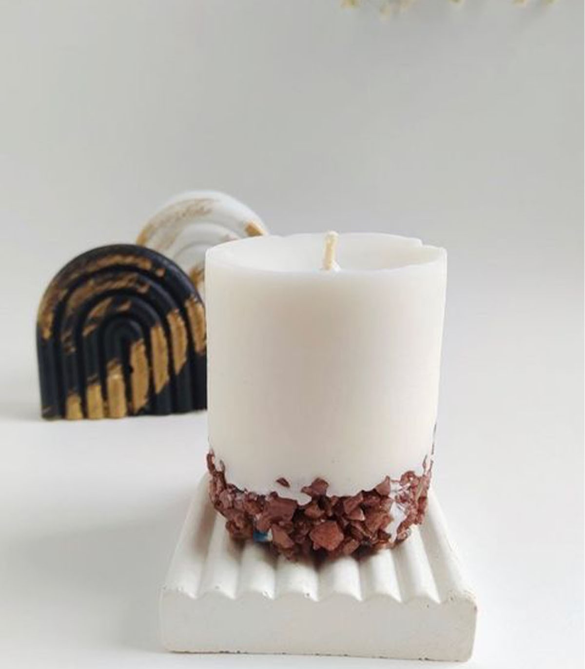 شمع سنگ قهوه ای مدل Brown Stone