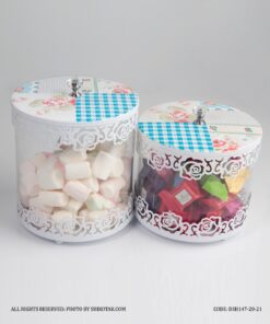 کندی باکس سفید درب و پایه فلزی مدل شارلوت