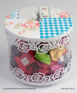 کندی باکس سفید درب و پایه فلزی مدل شارلوت