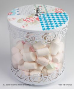 کندی باکس سفید درب و پایه فلزی مدل شارلوت