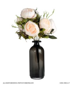 گلدان شیشه ای رومیزی بلند مشکی مدل شباوا