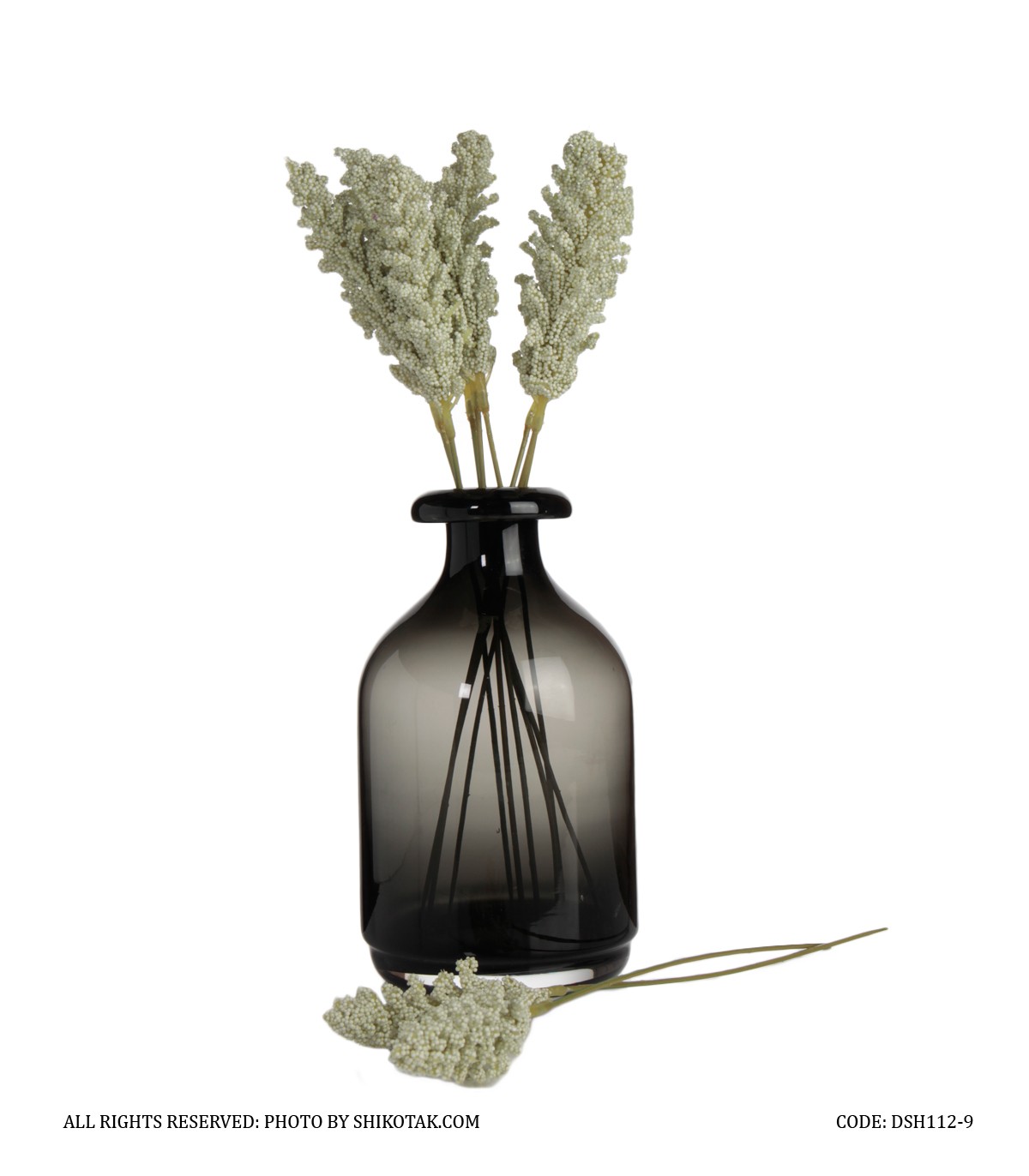 گلدان رومیزی شیشه ای مشکی مدل شباهنگ