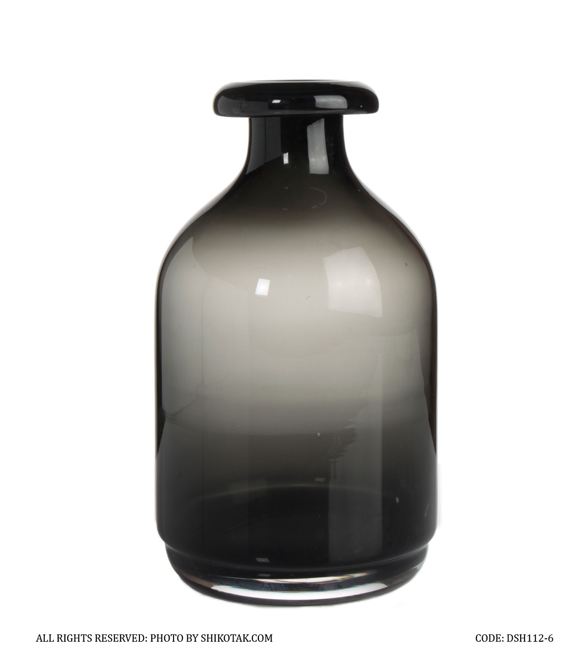 گلدان رومیزی شیشه ای مشکی مدل شباهنگ