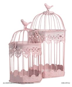 قفس تزئینی شش ضلعی طرح کبوتر