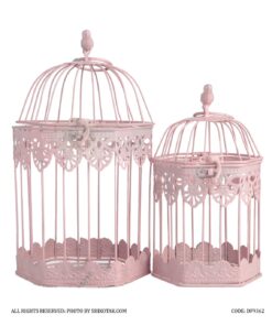 قفس تزئینی شش ضلعی طرح کبوتر