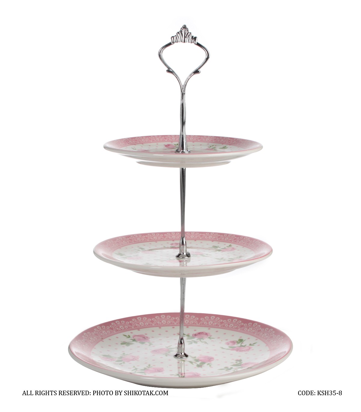 شیرینی خوری سه طبقه مدل فلورا