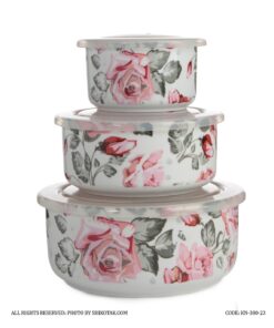 ظروف چینی سه تکه درب چفت شو طرح فلورانس