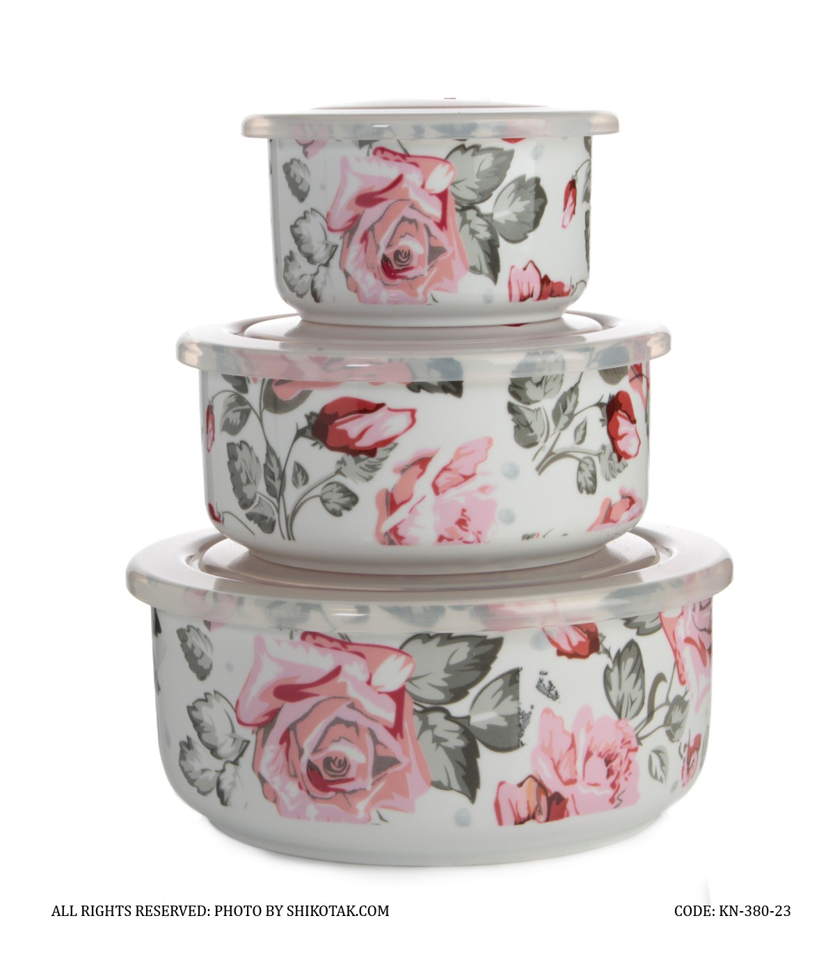 ظروف چینی سه تکه درب چفت شو طرح فلورانس