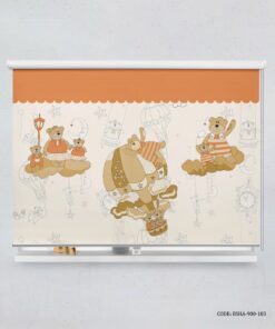 پرده شید اتاق کودک پسرانه طرح خرس مدل Bear Family