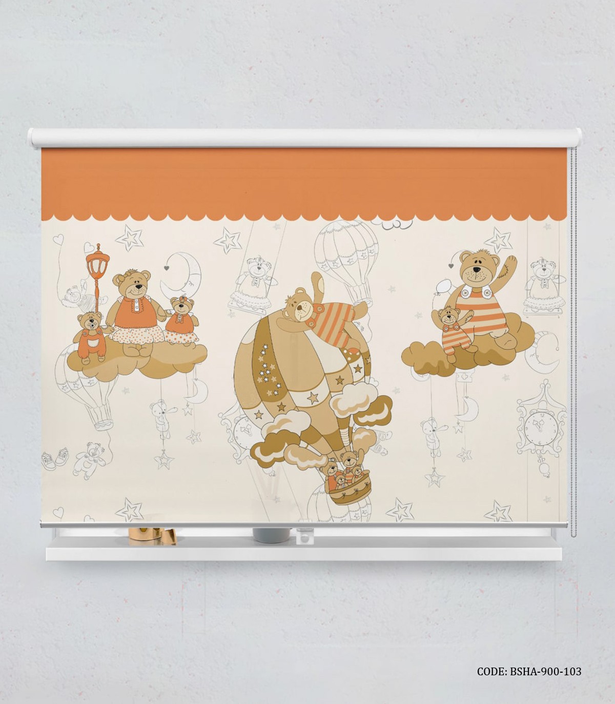 پرده شید اتاق کودک پسرانه طرح خرس مدل Bear Family