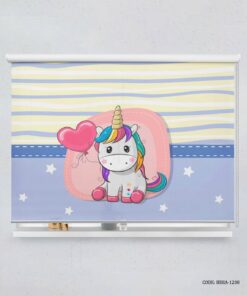 پرده شید اتاق دخترانه طرح اسب تک شاخ مدل Purple Unicorn