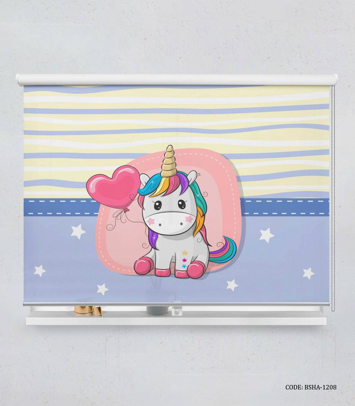 پرده شید اتاق دخترانه طرح اسب تک شاخ مدل Purple Unicorn