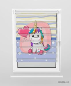 پرده زبرا اتاق کودک دخترانه طرح اسب تک شاخ مدل Purple Unicorn