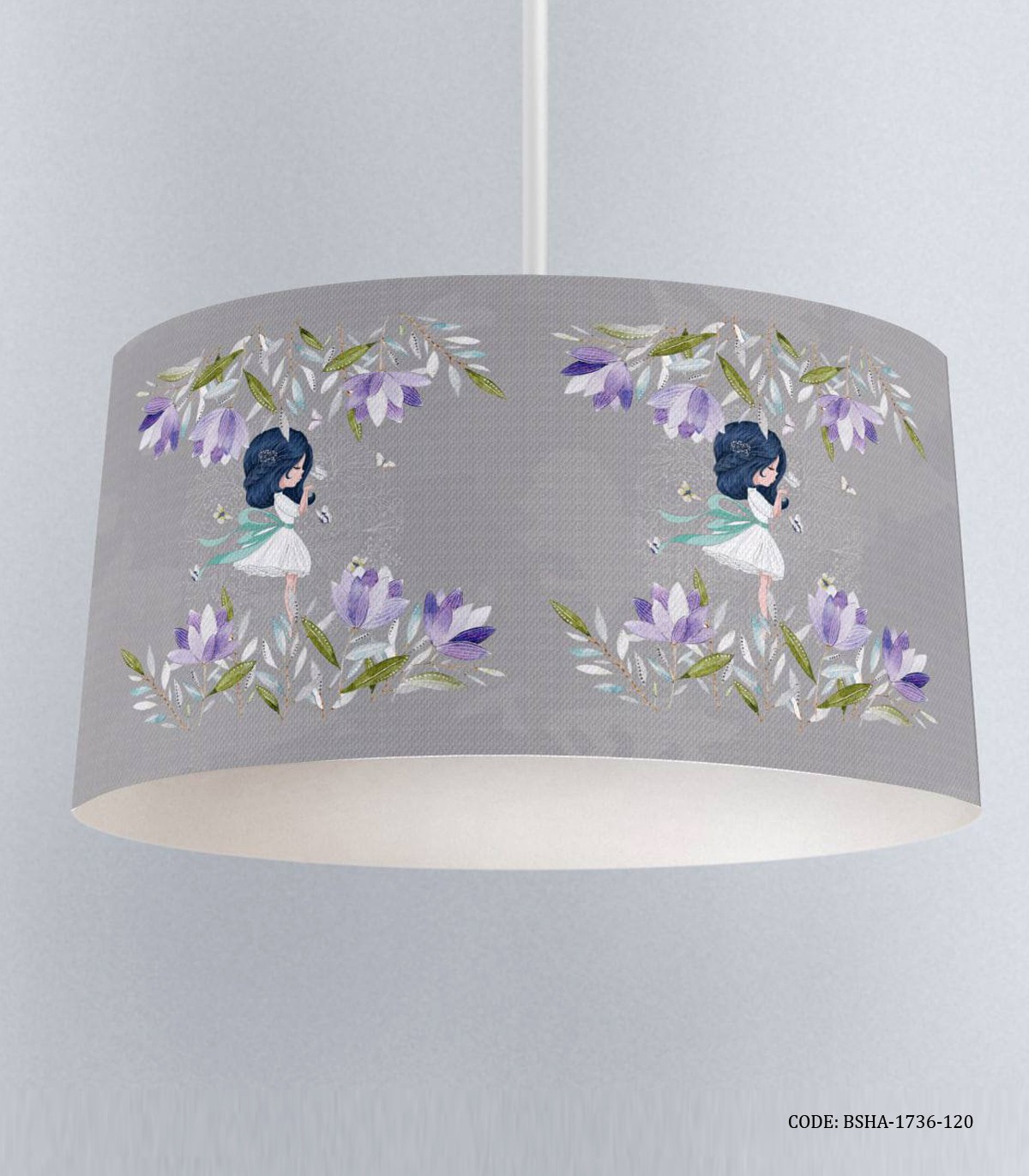 لوستر خاکستری اتاق دخترانه طرح دختر مدل Pretty Girl