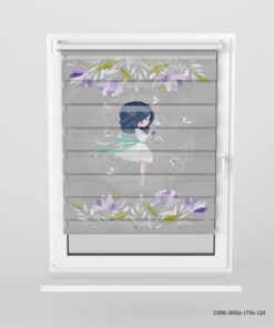 پرده زبرا خاکستری اتاق دخترانه طرح دختر مدل Pretty Girl