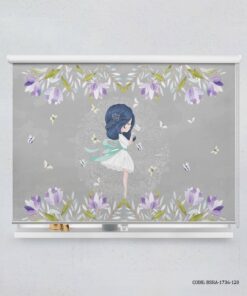 پرده شید خاکستری  اتاق دخترانه طرح دختر مدل Pretty Girl