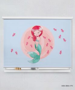 پرده شید اتاق کودک دخترانه طرح پری دریایی مدل Pink Mermaid