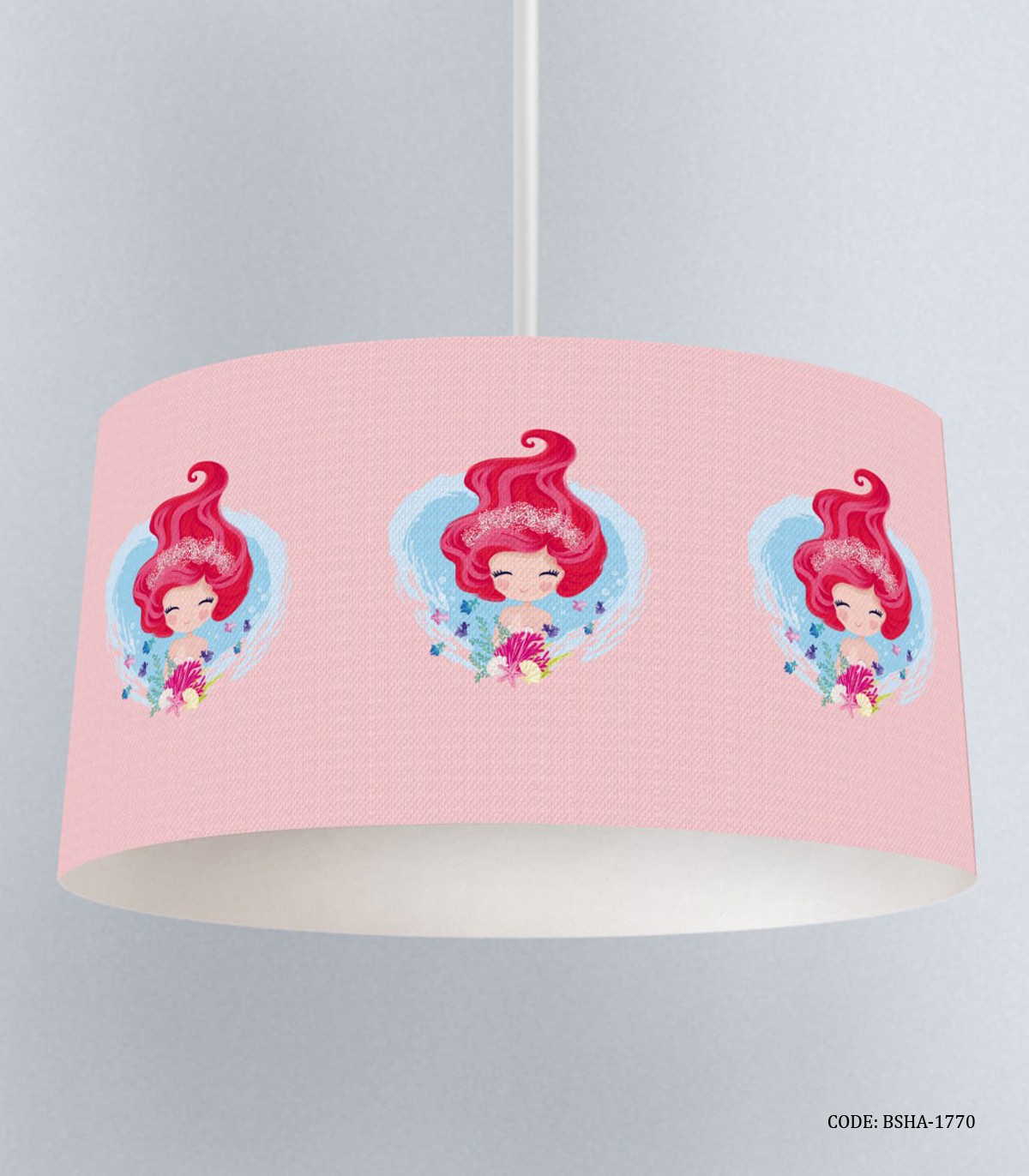 لوستر اتاق کودک دخترانه طرح پری دریایی مدل Pink Mermaid