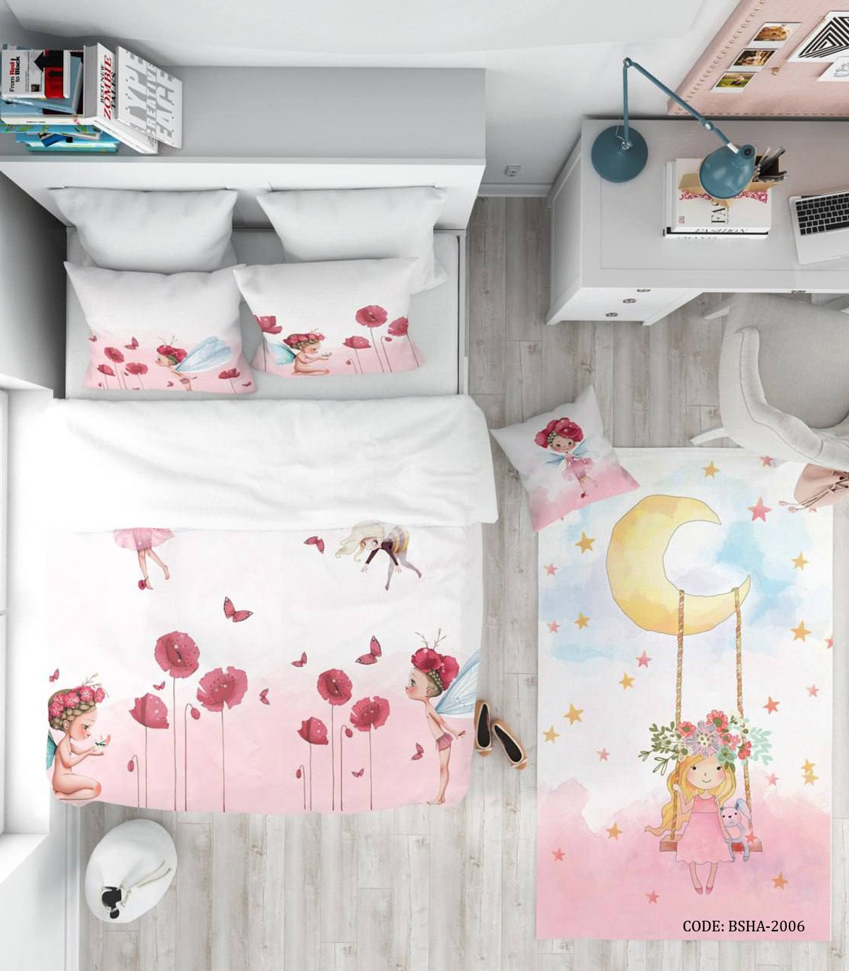 روتختی دخترانه 4 تکه طرح فرشته مدل My Little Angel