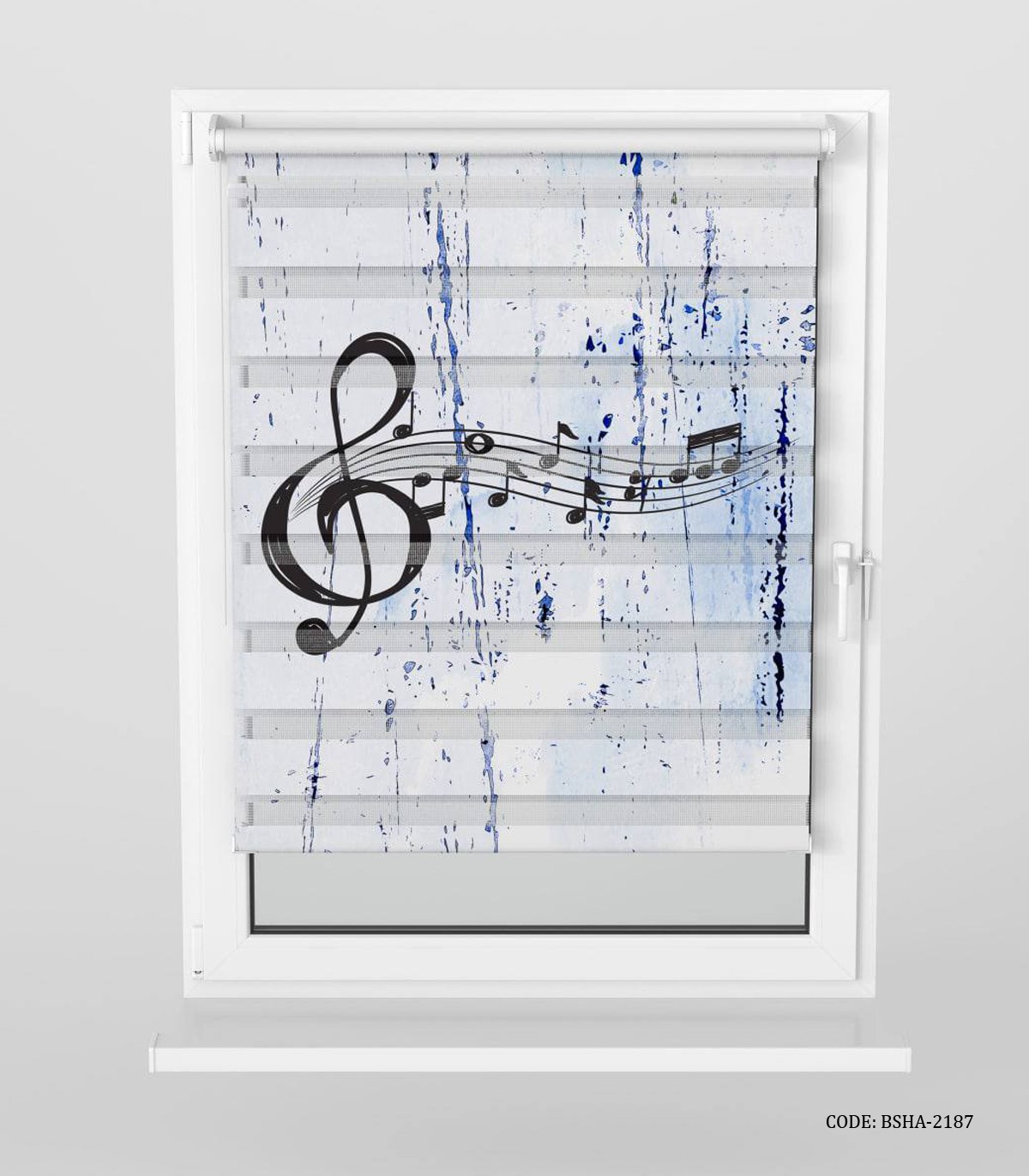 پرده زبرا اتاق نوجوان طرح موزیک و گیتار مدل Music