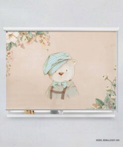 پرده شید اتاق کودک پسرانه طرح خرس مدل Mr Tedddy