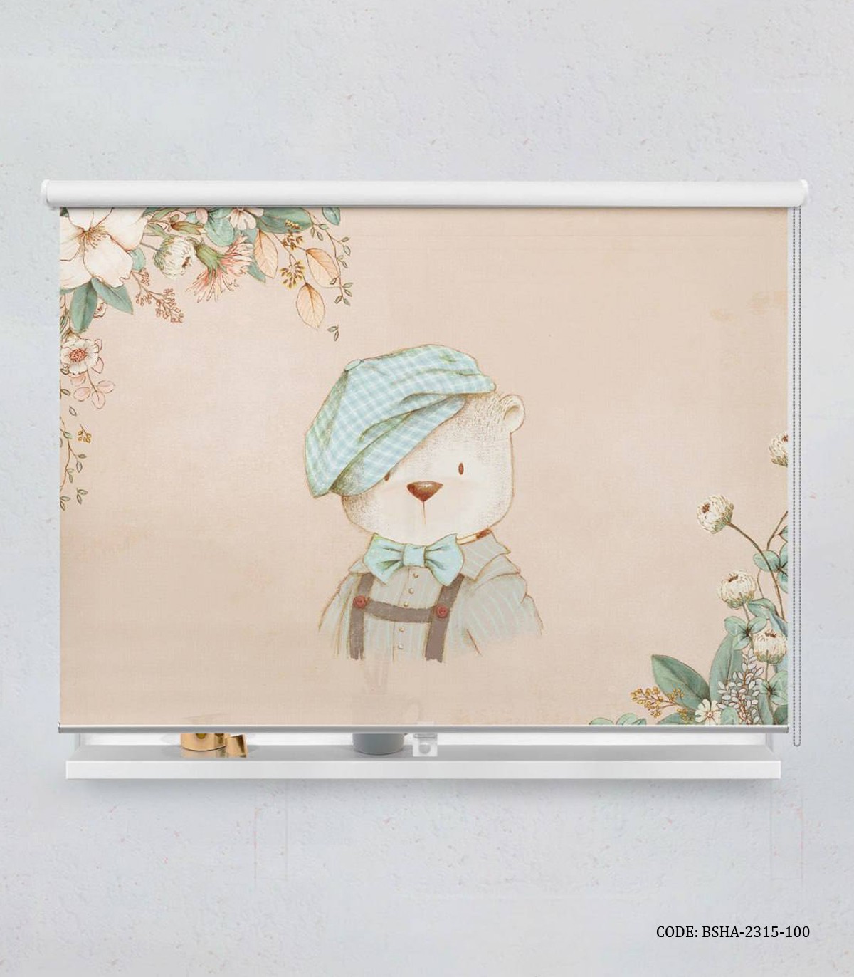 پرده شید اتاق کودک پسرانه طرح خرس مدل Mr Tedddy