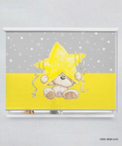 پرده شید اتاق کودک پسرانه طرح خرس مدلStar Bear