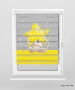 پرده زبرا اتاق کودک پسرانه طرح خرس مدلStar Bear