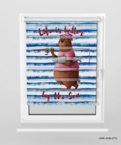 پرده زبرا اتاق کودک پسرانه طرح خرس مدل Sea