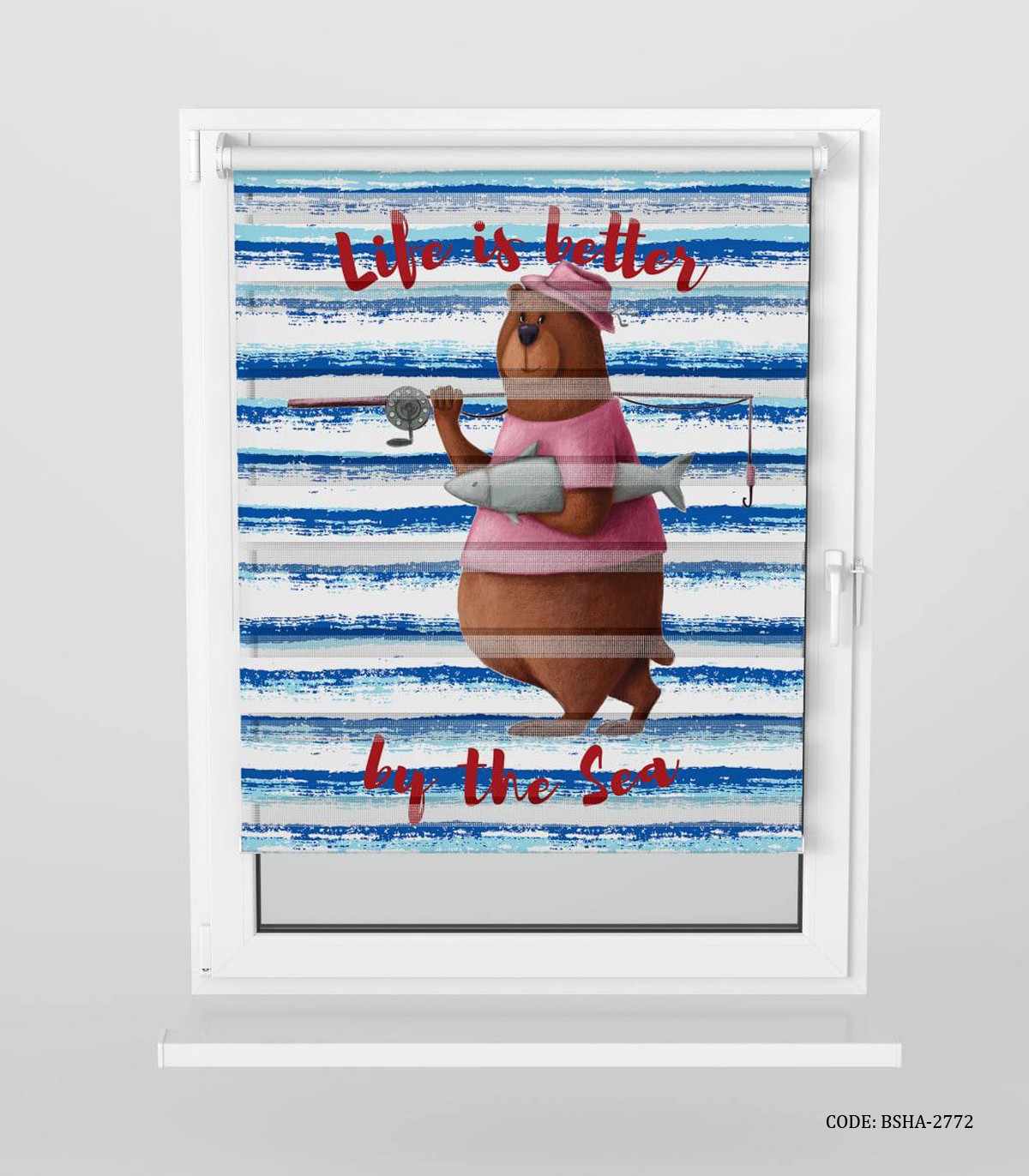 پرده زبرا اتاق کودک پسرانه طرح خرس مدل Sea