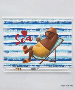 پرده شید اتاق کودک پسرانه طرح خرس مدل Sea