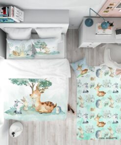 روتختی کودک 4 تکه دخترانه و پسرانه طرح آهو مدل Gazelle